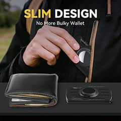 Hombres Ultra Slim Tracker Tarjetero RFID Me...