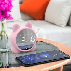 P1 Espejo Radio FM Escritorio Despertador Altavoz Bluetooth