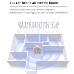 P1 Espejo Radio FM Escritorio Despertador Altavoz Bluetooth