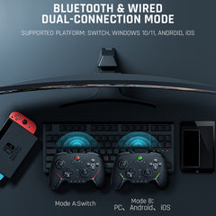 Gamepad mecánico completo Bluetooth con cabl...
