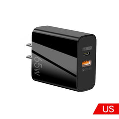 65W USB-C/Type-C+USB Dual Port GaN Charger Q...