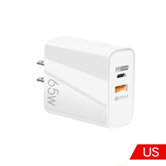 65W USB-C/Type-C+USB Dual Port GaN Charger Q...
