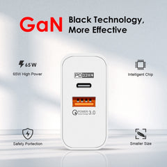 65W USB-C/Type-C+USB Dual Port GaN Charger Q...
