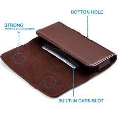 Estuche de cinturón de cuero con solapas mag...