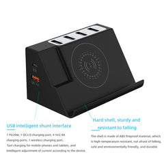 PD 20W +QC 3.0 Carga inalámbrica+6 puertos C...