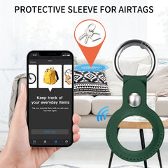 Para Airtag Tracker Locator Funda de piel sintética