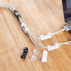 20 piezas / juego de abrazaderas de almacenamiento fijas para cables autoadhesivas medianas
