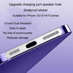 2 unids/set para iPhone 14/15 altavoz chapado en malla antipolvo