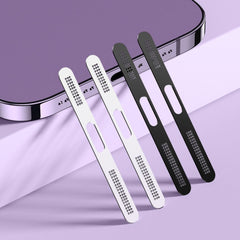2 unids/set para iPhone 14/15 altavoz chapado en malla antipolvo