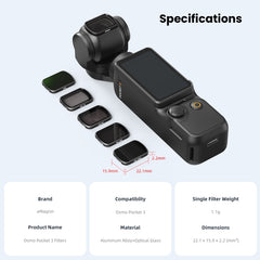 Para DJI Osmo Pocket 3 aMagisn HD Filtros re...