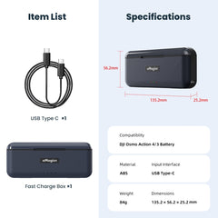 Para DJI Action 4/3 aMagisn caja de carga rá...