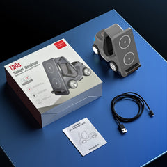 Cargador inalámbrico de escritorio con forma de carretilla elevadora T20S 3 en 1 de 15 W