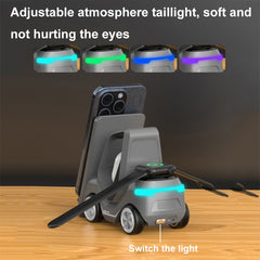 Cargador inalámbrico de escritorio con forma de carretilla elevadora T20S 3 en 1 de 15 W