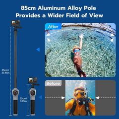 Palo selfie submarino TELESIN de 0,85 m con ...