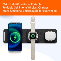Cargador inalámbrico portátil plegable 3 en 1 Magsafe con carga rápida