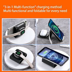 Cargador inalámbrico portátil plegable 3 en 1 Magsafe con carga rápida