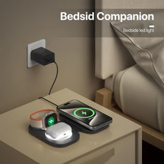 Cargador inalámbrico magnético plegable 3 en 1 T5