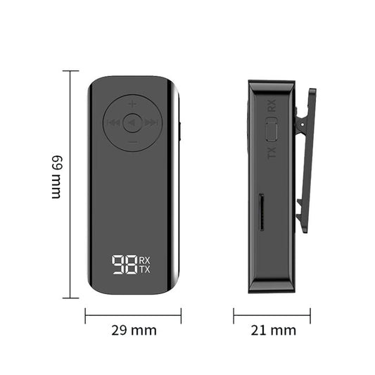 Receptor y transmisor de audio Bluetooth 5.3 con clip MX-M06