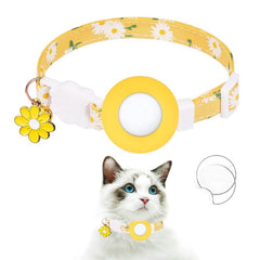 Funda de silicona para AirTag Tracker, collar para mascotas con diseño de margaritas pequeñas