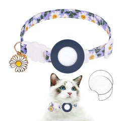 Funda de silicona para AirTag Tracker, collar para mascotas con diseño de margaritas pequeñas