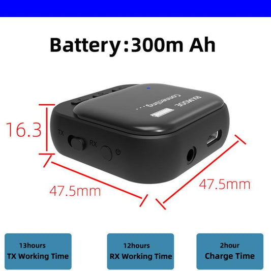 Adaptador TR82 Bluetooth 5.2 para transmisión y recepción 2 en 1