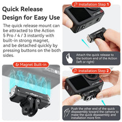 For DJI Osmo 360/Action 5 Pro/4 Magnetic Quick Release Mount