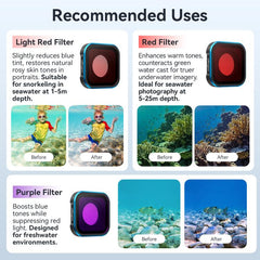 Filtro de buceo aMagisn para GoPro HERO13 Black /12 Black