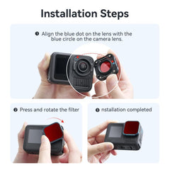 Filtro de buceo aMagisn para GoPro HERO13 Black /12 Black