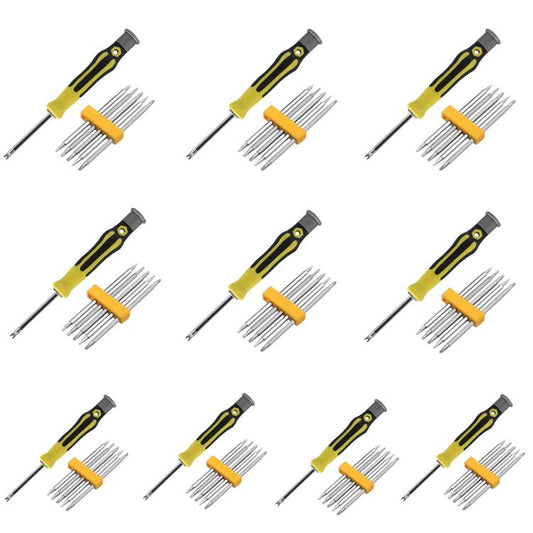 10 destornilladores multifunción para desmontaje y reparación.