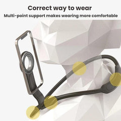 Soporte magnético para teléfono tipo collar para selfies con banda para el cuello, ideal para transmisiones en vivo al aire libre.