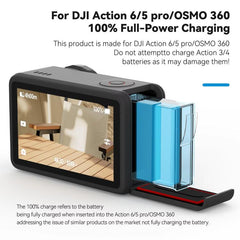 Estuche de carga rápida TELESIN para DJI Osmo Action 6 / 5 Pro