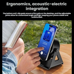 Altavoz inalámbrico con sensor y soporte giratorio para teléfono con luces