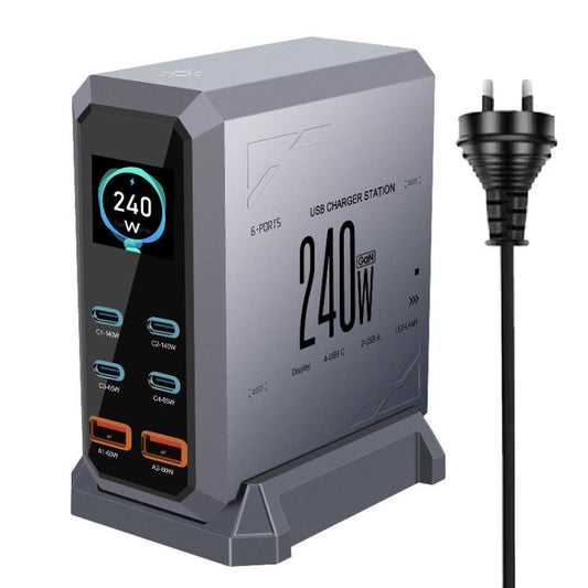 Cargador multipuerto de 240 W con pantalla d...