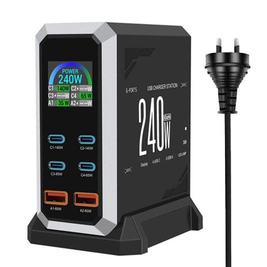 Cargador multipuerto de 240 W con pantalla d...