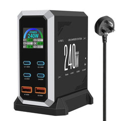 Cargador multipuerto de 240 W con pantalla d...