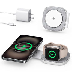 Cargador inalámbrico magnético plegable portátil T2 de 15 W 3 en 1