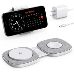 Cargador inalámbrico magnético plegable portátil T2 de 15 W 3 en 1