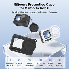 Funda de silicona aMagisn con tapa para lente para DJI Osmo Action 6