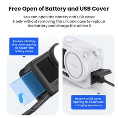 Funda de silicona aMagisn con tapa para lente para DJI Osmo Action 6