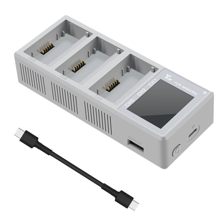 Concentrador de carga LCD de 3 bahías YX de 100 W para DJI Mini 5 Pro/4/3