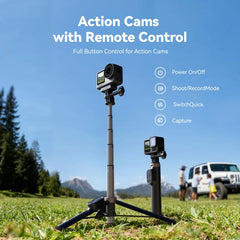 Trípode con palo selfie y control remoto Bluetooth de TELESIN