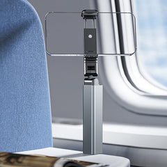 Soporte para teléfono portátil, plegable, giratorio y extensible con clip.