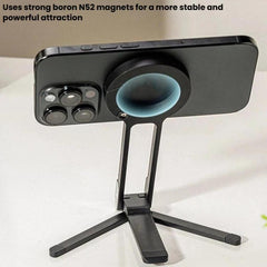 Soporte magnético para teléfono con mosquetón y trípode portátil para fotografía
