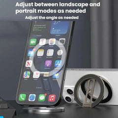 Soporte magnético doble multifunción plegable para teléfono de metal
