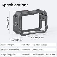 Para DJI OSMO Action 6 aMagisn, jaula metáli...