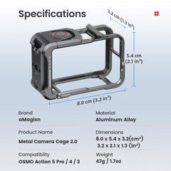 Para DJI OSMO Action 5 Pro /4/3, jaula metál...