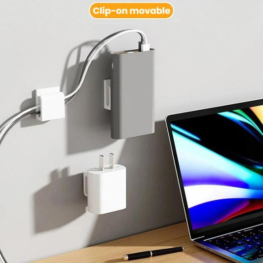 2 soportes para cargador de teléfono con clip para cable de carga