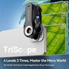 Microscopio para teléfono APEXEL TriScope 40...