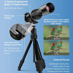 Kit de teleobjetivo APEXEL TeleCular 50x par...
