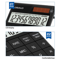 Calculadora de impuestos OSALO A-1T con pant...